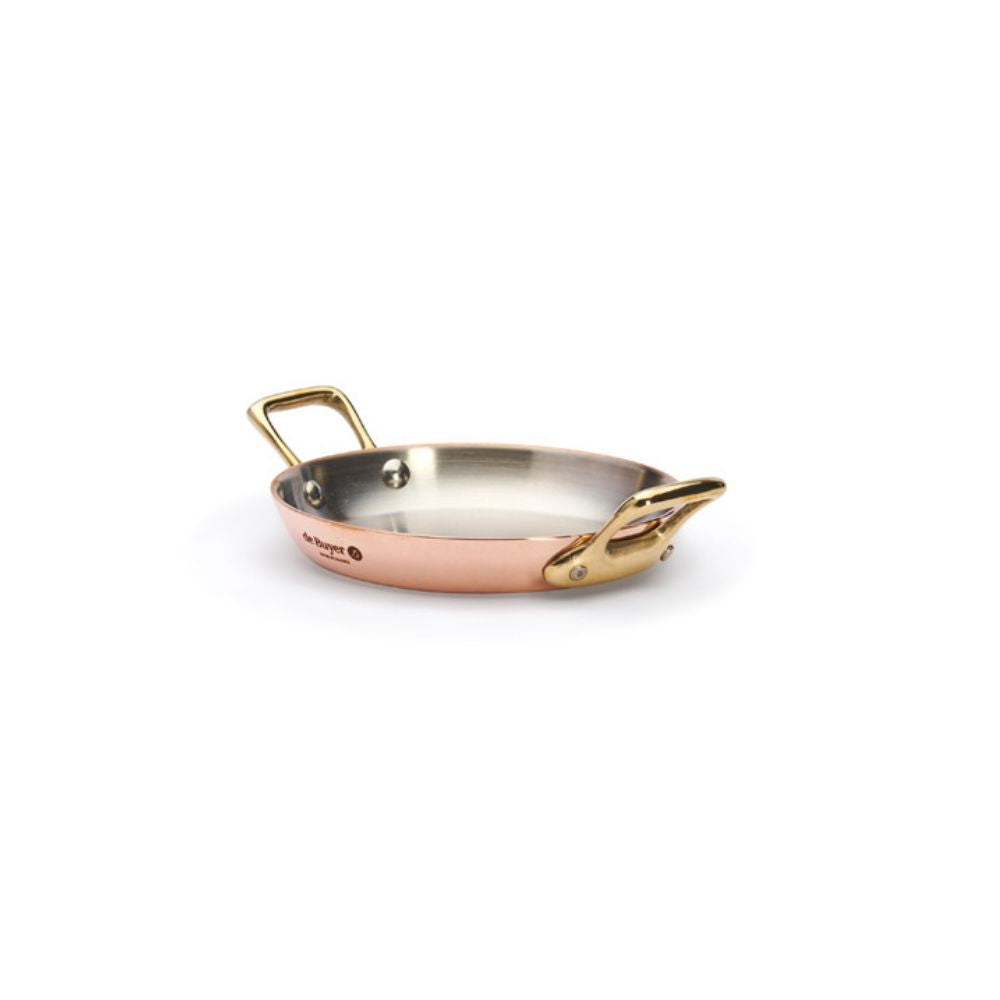 De Buyer Inocuivre-kuparipannu pyöreä, pronssikahvoilla Ø 12 cm